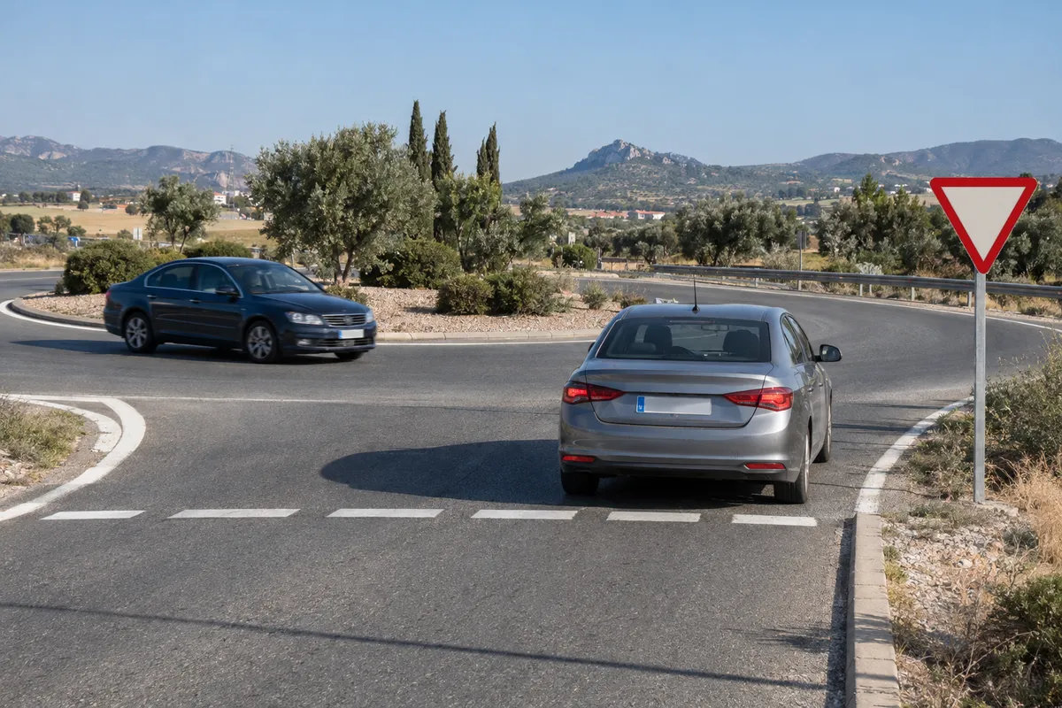 Quien entra está parado en la entrada porque el coche del anillo pasa demasiado cerca.