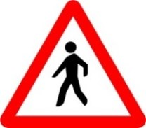 Señal: Peatones: peligro por la proximidad de un lugar o tramo con elevado tránsito de peatones