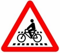 Señal: Paso para ciclistas: peligro por la proximidad de uno o varios pasos para ciclistas