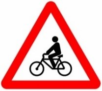 Señal: Ciclistas: peligro por la proximidad de un tramo con circulación frecuente de ciclistas