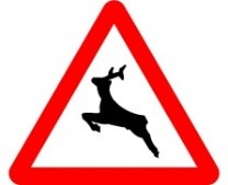 Señal: Paso de animales en libertad: lugar donde frecuentemente la vía puede ser atravesada por animales en libertad