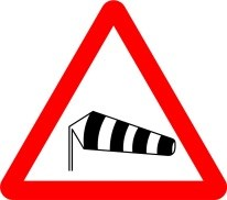 Señal: Viento transversal: zona donde sopla frecuentemente viento fuerte en dirección transversal