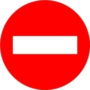 Señal: Entrada prohibida: prohibición de acceso a toda clase de vehículos