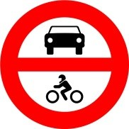 Señal: Entrada prohibida a vehículos de motor: prohibición de acceso a vehículos de motor