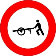 Señal: Entrada prohibida a carros de mano: prohibición de acceso a carros de mano