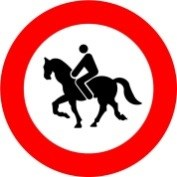 Señal: Entrada prohibida a animales de montura: prohibición de acceso a animales de montura