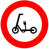 Señal: Entrada prohibida a vehículos de movilidad personal: prohibición de acceso a vehículos de movilidad personal