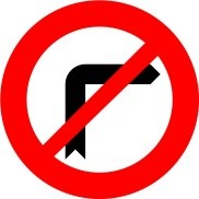 Señal: Giro a la derecha prohibido