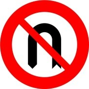 Señal: Cambio de sentido prohibido: prohíbe efectuar la maniobra de cambio de sentido de la marcha