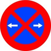 Señal: Parada y estacionamiento prohibido hacia ambos lados de la señal: entre las intersecciones o las señales de cierre más próximas a cada lado
