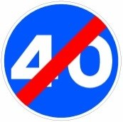 Señal: Fin de velocidad mínima: lugar desde donde deja de ser aplicable una señal anterior de velocidad mínima