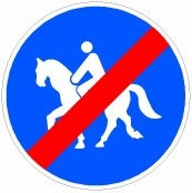 Señal: Fin de camino reservado y obligatorio para animales de montura: lugar desde donde deja de ser aplicable una señal anterior de camino reservado y obligatorio para animales de montura