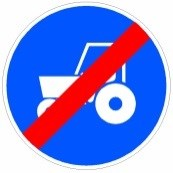 Señal: Fin de camino obligatorio para tractores: lugar desde donde deja de ser aplicable una señal anterior de camino obligatorio para tractores