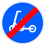Señal: Fin de vía reservada y obligatoria para vehículos de movilidad personal: lugar desde donde deja de ser aplicable una señal anterior de vía reservada y obligatoria para vehículos de movilidad personal