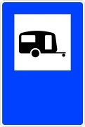 Señal: Terreno para remolques-vivienda: situación de un terreno en el que puede acamparse con remolque-vivienda (caravana)