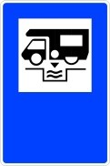 Señal: Punto de vaciado de caravanas y autocaravanas: situación de un punto de vaciado de aguas residuales para caravanas y autocaravanas