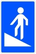 Señal: Paso superior para peatones con rampa: situación de un paso superior para peatones acondicionado con rampa