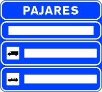 Señal: Transitabilidad en tramo o puerto de montaña: situación de transitabilidad del puerto o tramo definido en la parte superior de la señal