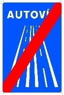 Señal: Fin de autovía: final de una autovía