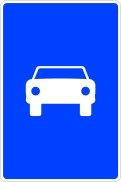Señal: Vía reservada para automóviles: principio de una vía reservada a la circulación de automóviles