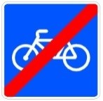 Señal: Fin de vía reservada para ciclos: final de una vía destinada a la circulación de ciclos