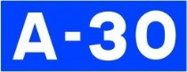 Señal: Autopista y autovía: identifica una autopista o una autovía; solo ellas pueden llevar la letra A, que en una ronda o circunvalación puede sustituirse por las letras indicativas de la ciudad y, en una autopista o autovía autonómica, ir acompañada de las siglas de la comunidad autónoma