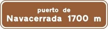 Señal: Localización de puntos geográficos atravesados por la vía: lugar donde la vía atraviesa un punto geográfico característico