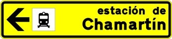 Señal: Lugares de interés para viajeros: estaciones, aeropuertos, zonas de embarque de los puertos, hoteles, campamentos, oficinas de turismo y automóvil club